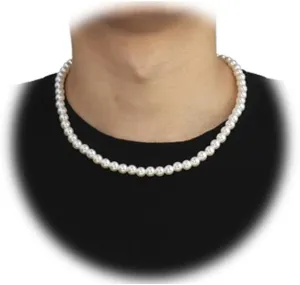 Pearl Necklace for Men White Pearl Choker Necklaces Mens Pearl Necklace Gift for Women Girls