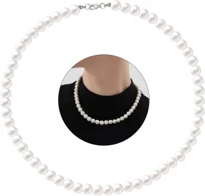 Pearl Necklaces for Women Chunky Pearl Necklace Big Pearl Necklace Statement Necklace Trendy Wedding Party Prom Jewelry for Birde Bridesmaid Accessories