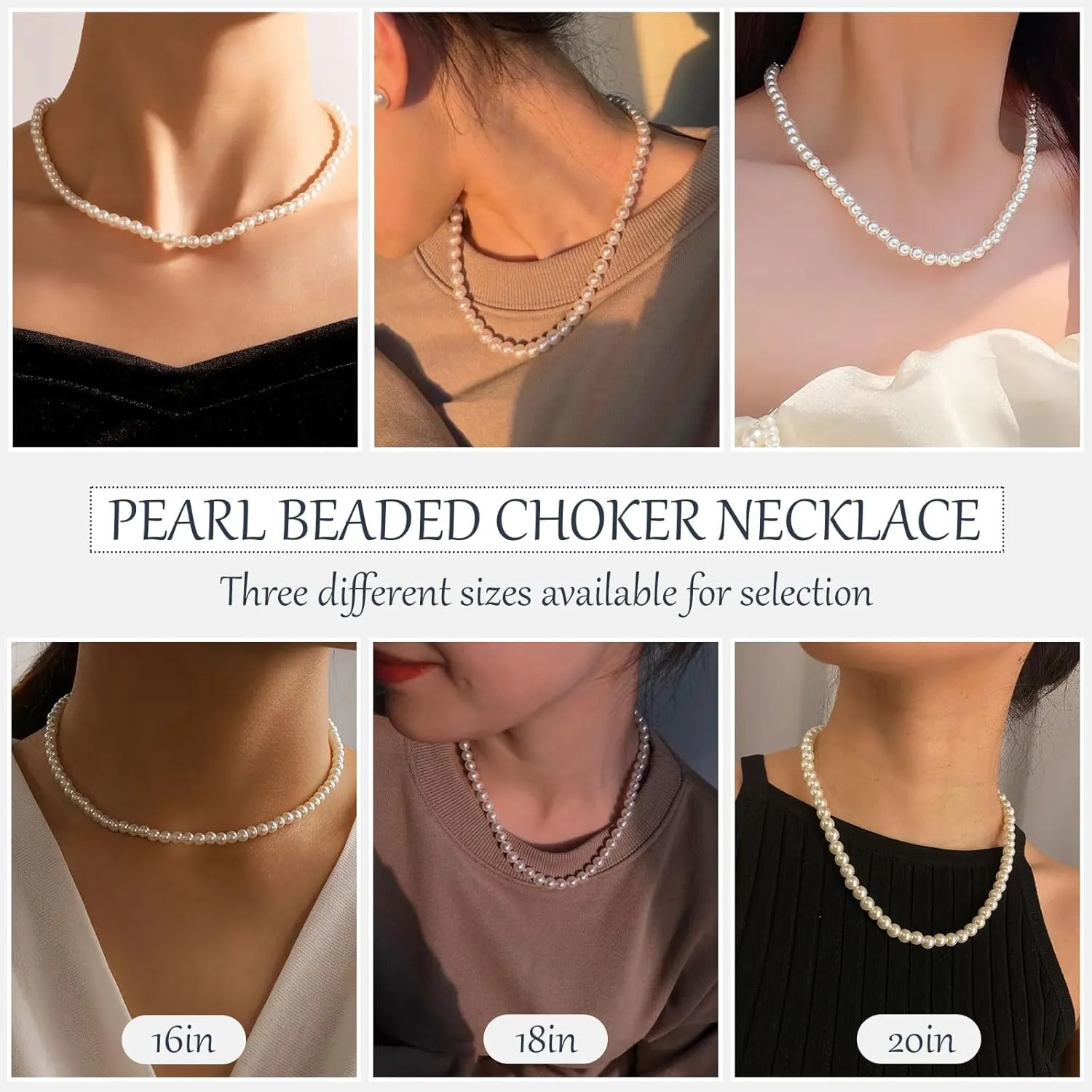 Pearl Necklaces for Women Chunky Pearl Necklace Big Pearl Necklace Statement Necklace Trendy Wedding Party Prom Jewelry for Birde Bridesmaid Accessories