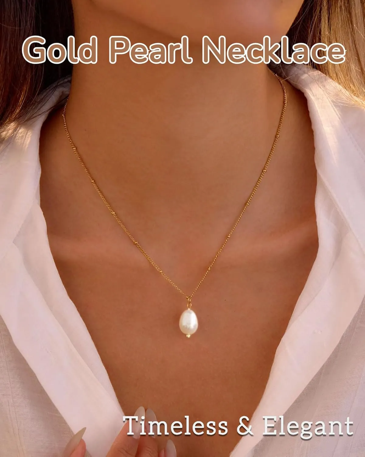 Pearl Necklaces for Women Gold Beach Shell Pendant Necklace Trendy Layered Pearl Choker Necklaces Boho Summer Jewelry Gifts for Women