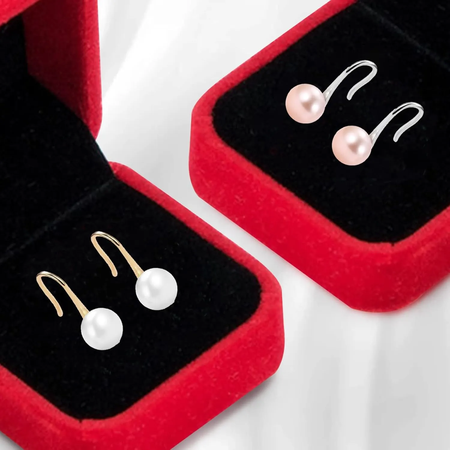 Pink Pearl Earrings For Women??Silver 925 Sterling Silver Freshwater Cultured Pearl Dangle Drop Earrings