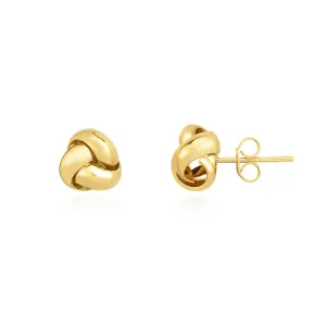 Polished Gold Knot Stud Earring
