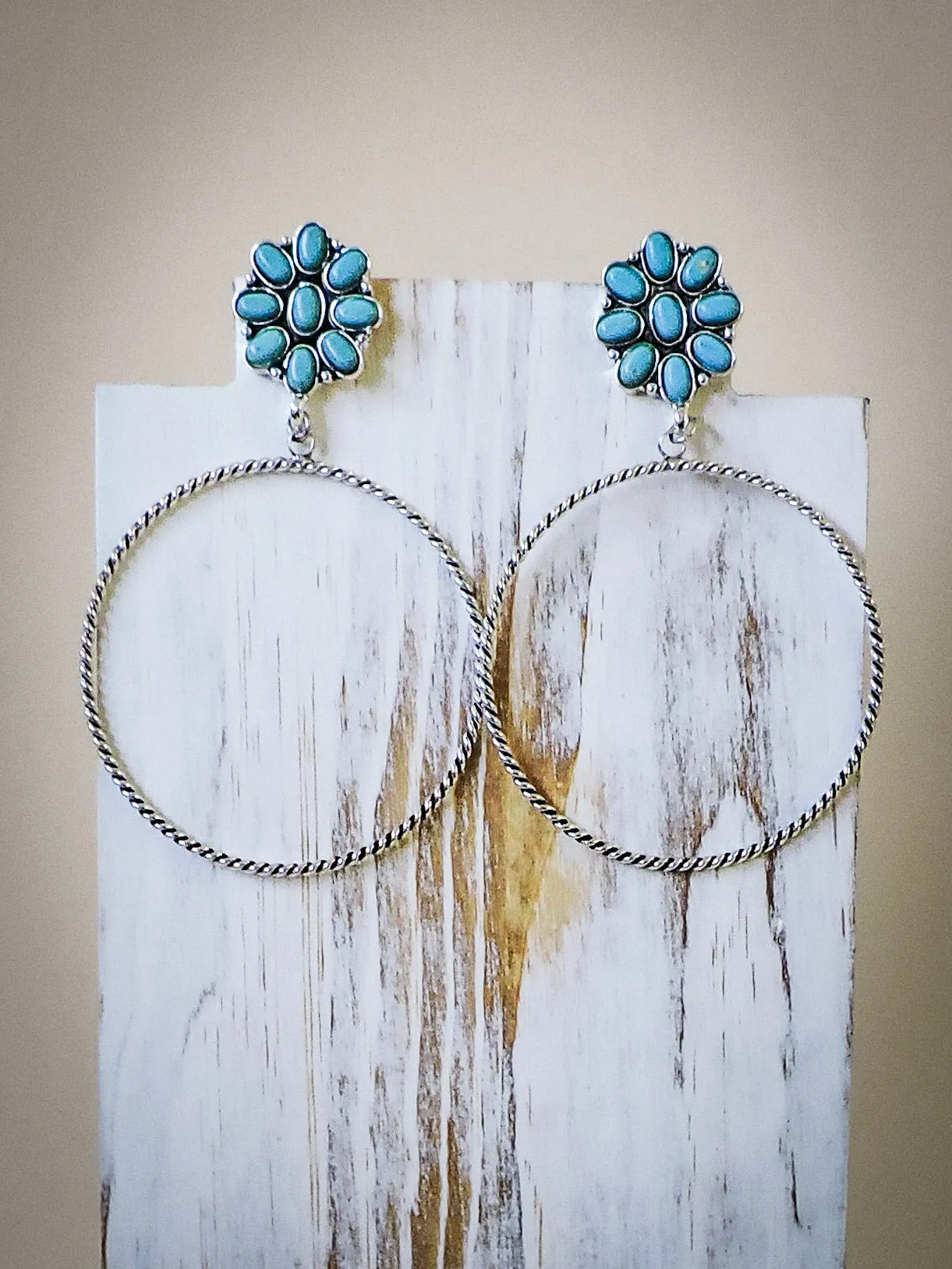 Poppy Stud Dangle Hoop Earrings