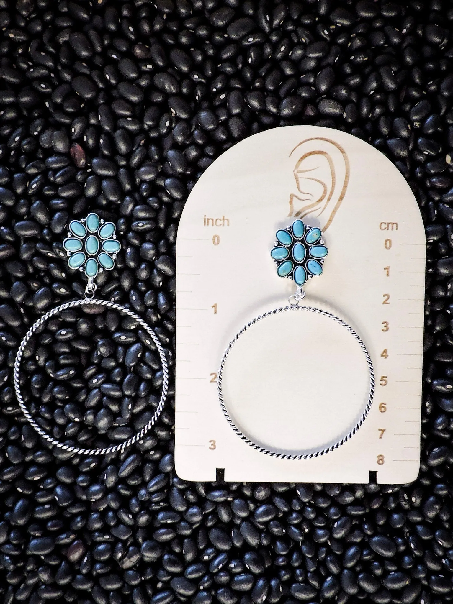 Poppy Stud Dangle Hoop Earrings