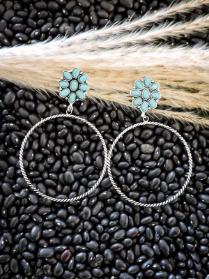 Poppy Stud Dangle Hoop Earrings