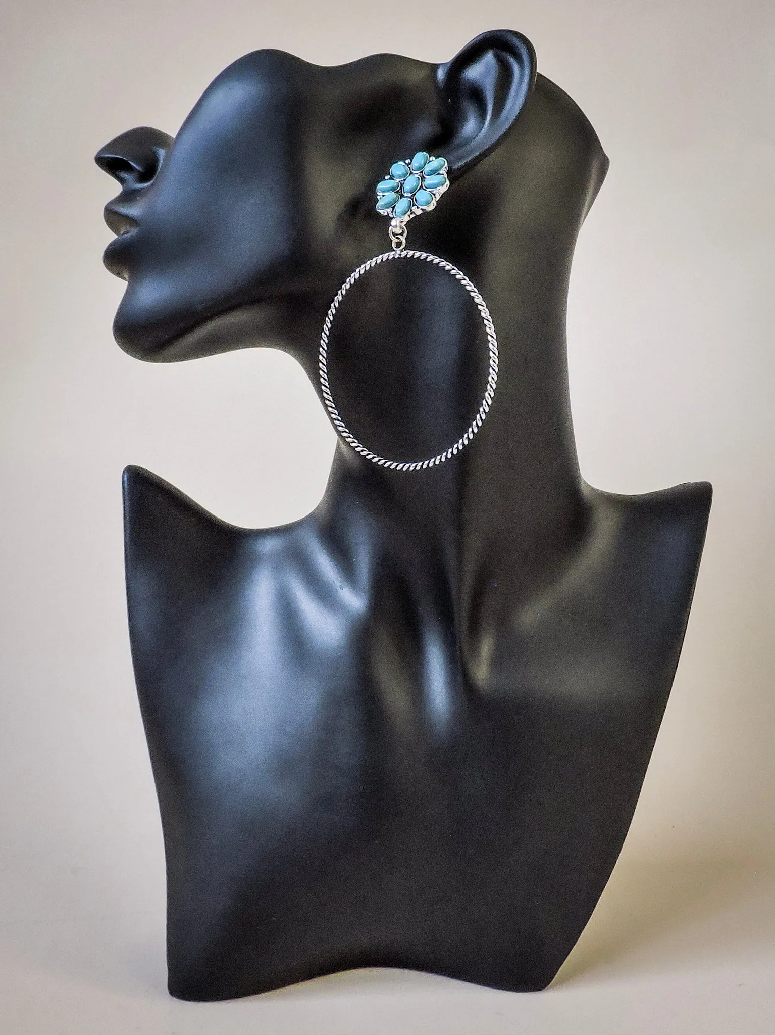 Poppy Stud Dangle Hoop Earrings