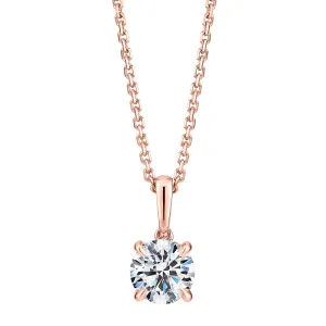 Premium Certified Lab-Grown Diamond, 0.70 carat round brilliant solitaire pendant in 14 carat rose gold