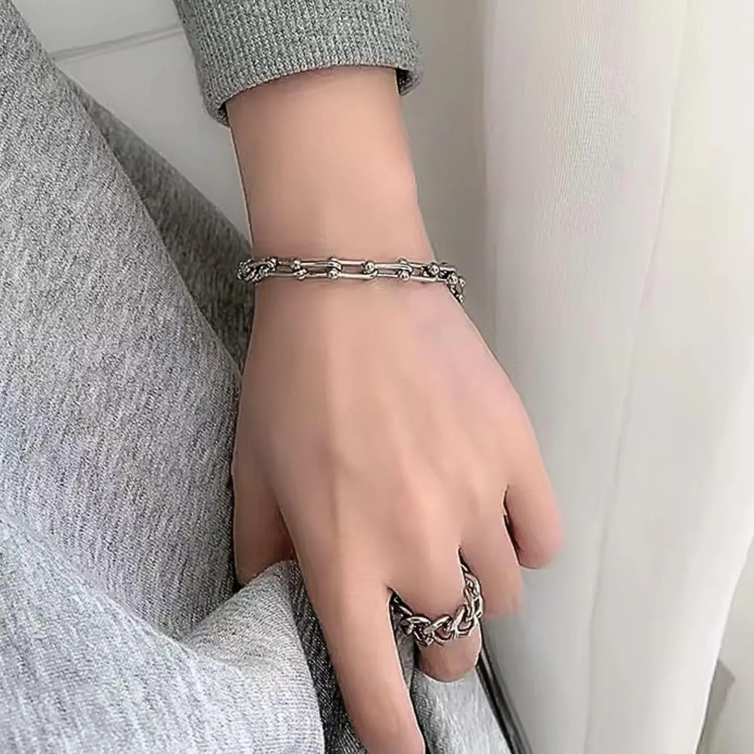 QueenBee 10K Gold & 925 Sterling Silver Paperclip Chain Bracelet for Women  Adjustable, Hypoallergenic, Non-Tarnish Everyday Jewelry | Trendy Gold & Silver Bracelet Gift for Birthdays, Valentines & Mothers Day