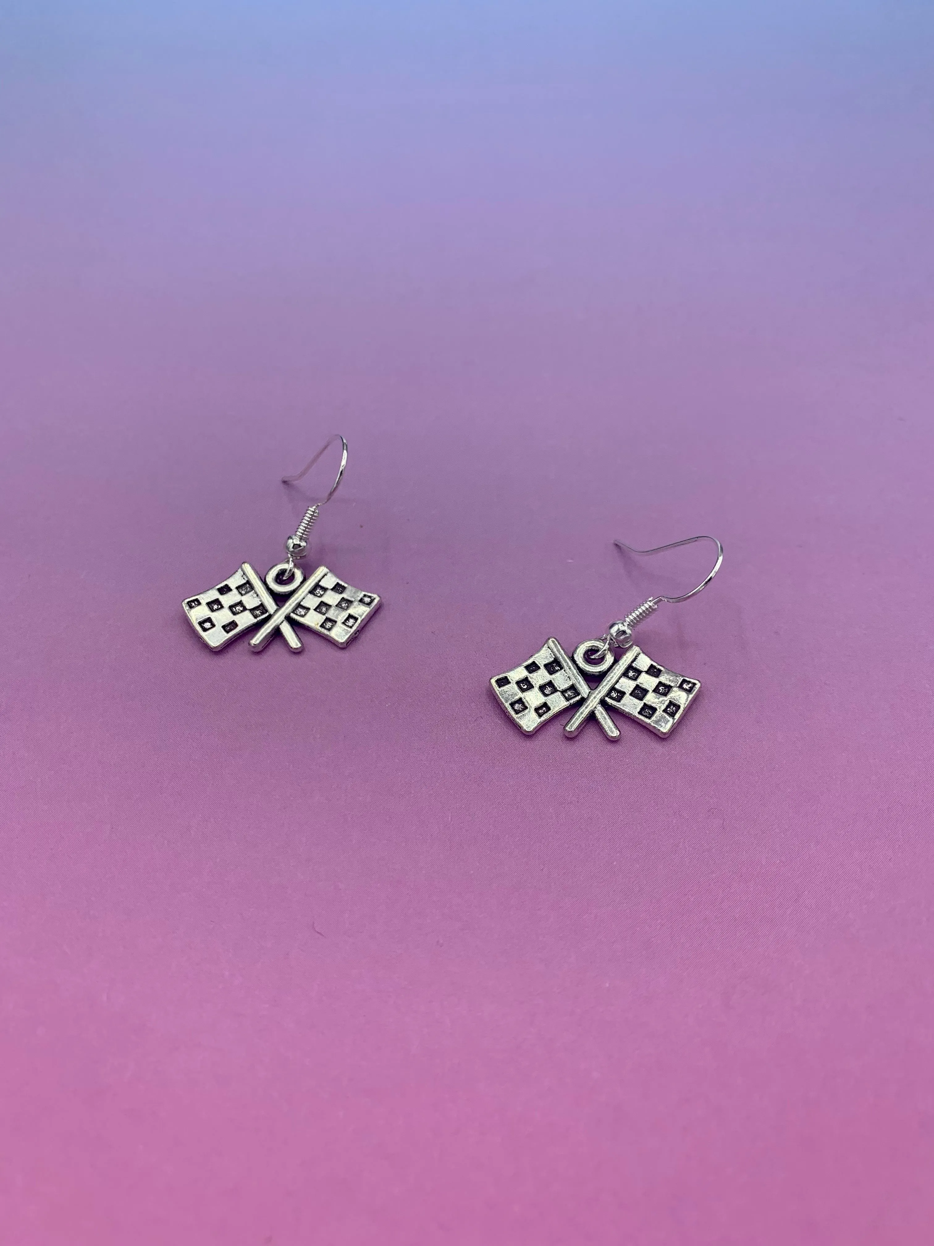 Racing Chequered Flag Earrings