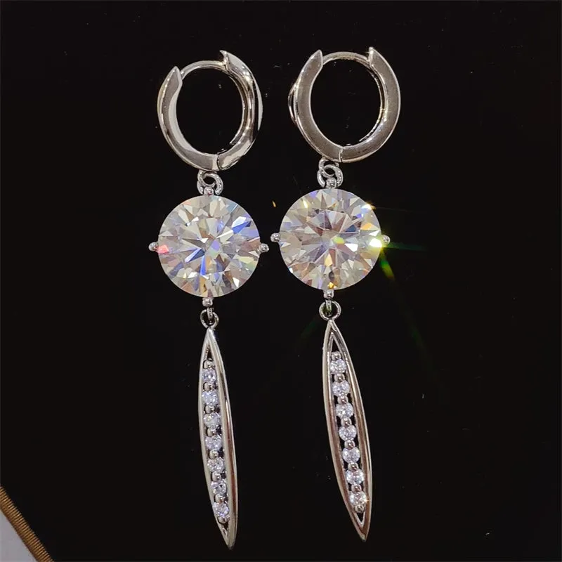 Radiant Aura 10 Carat Moissanite Silver Earrings