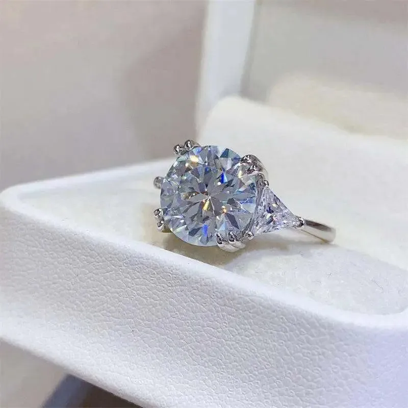 Radiate Elegance with the 5 Carat Moissanite Ring in Sterling Silver
