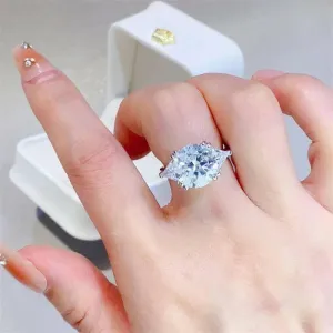 Radiate Elegance with the 5 Carat Moissanite Ring in Sterling Silver