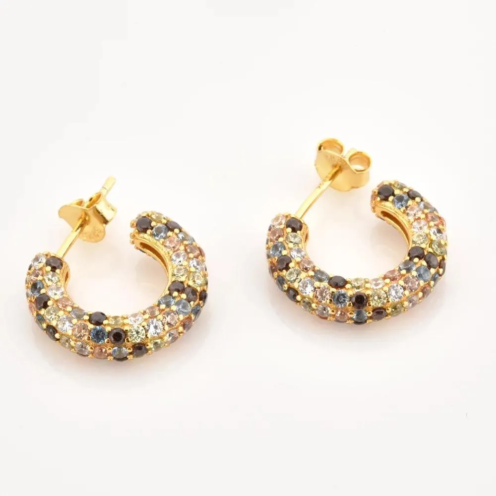 Rainbow Gold Hoops Bold Dazzle