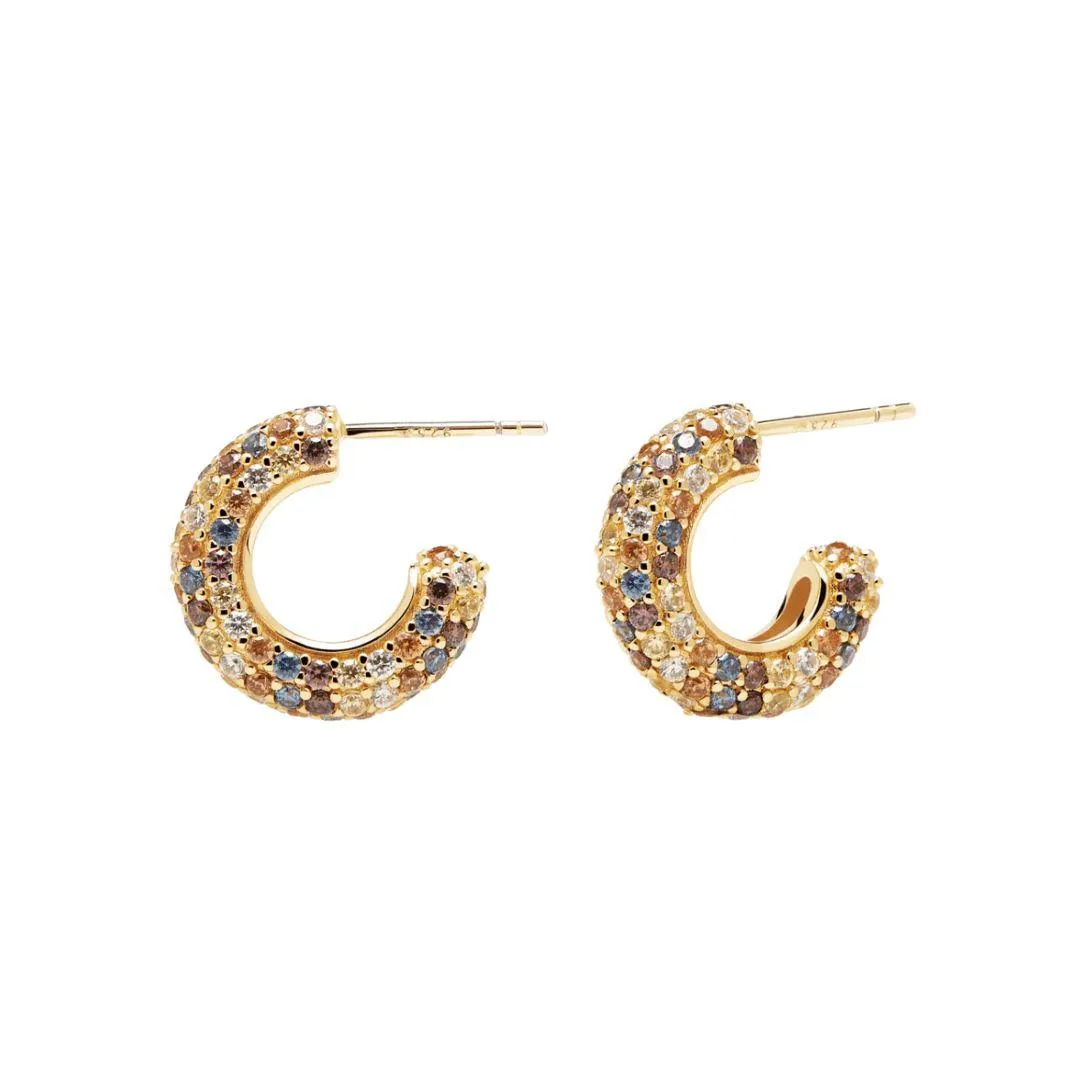 Rainbow Gold Hoops Bold Dazzle