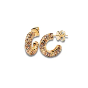 Rainbow Gold Hoops Bold Dazzle
