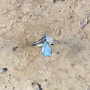 Rainbow Moonstone Ring - Aurora
