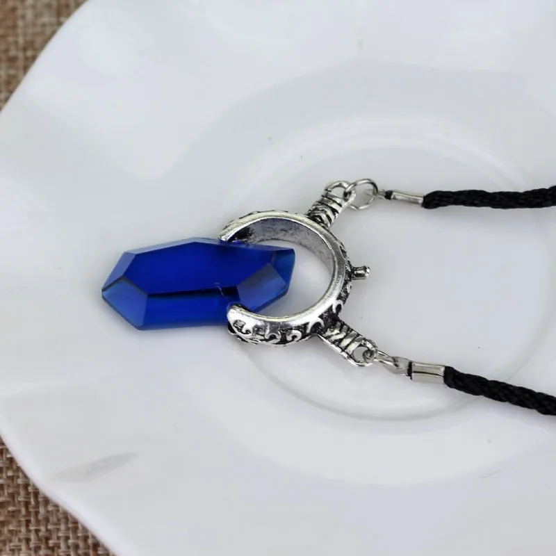 Red Blue Crystal Pendant Necklace For Women Men Fashion Jewelry