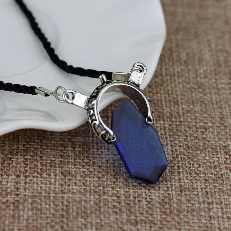 Red Blue Crystal Pendant Necklace For Women Men Fashion Jewelry