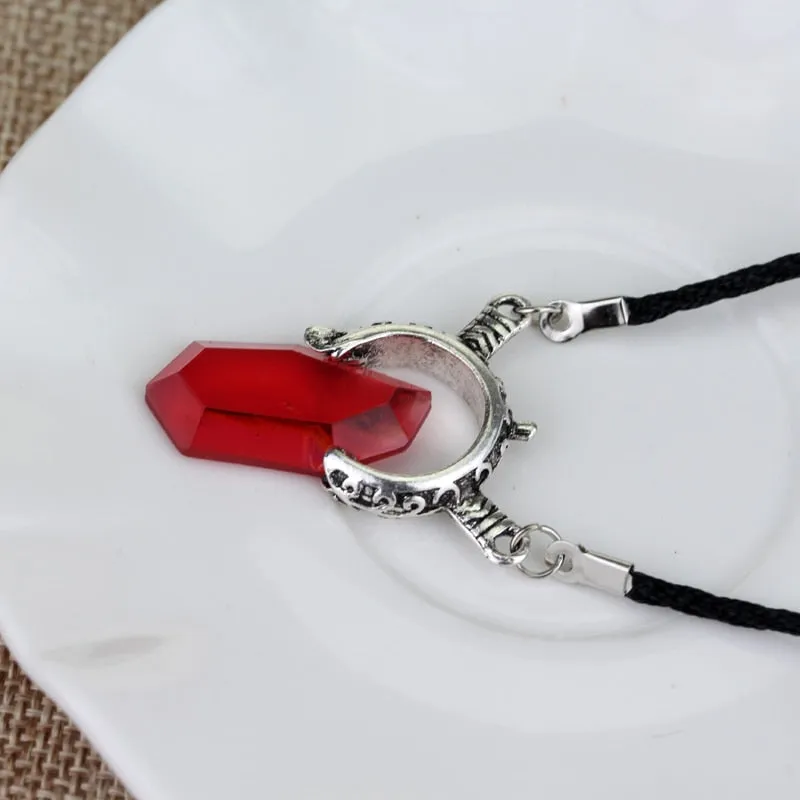 Red Blue Crystal Pendant Necklace For Women Men Fashion Jewelry
