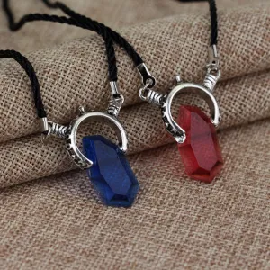 Red Blue Crystal Pendant Necklace For Women Men Fashion Jewelry