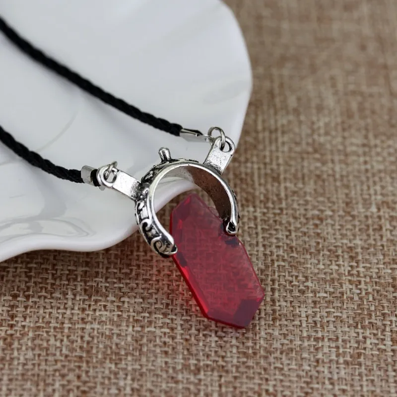 Red Blue Crystal Pendant Necklace For Women Men Fashion Jewelry