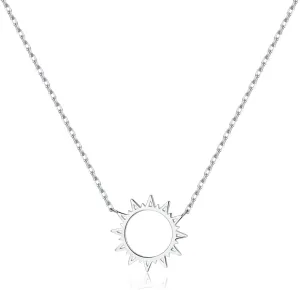Reffeer Solid 925 Sterling Silver Sun Pendant Necklace for Women Teens Sun Choker Necklace