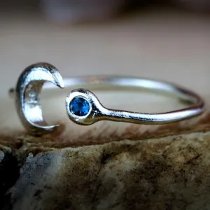 Rings for Teen Girls,Stacking Rings,Moon Ring,Cute Rings,Topaz Ring,Sterling Silver Rings,Promise Rings for Her,Custom Rings for Women