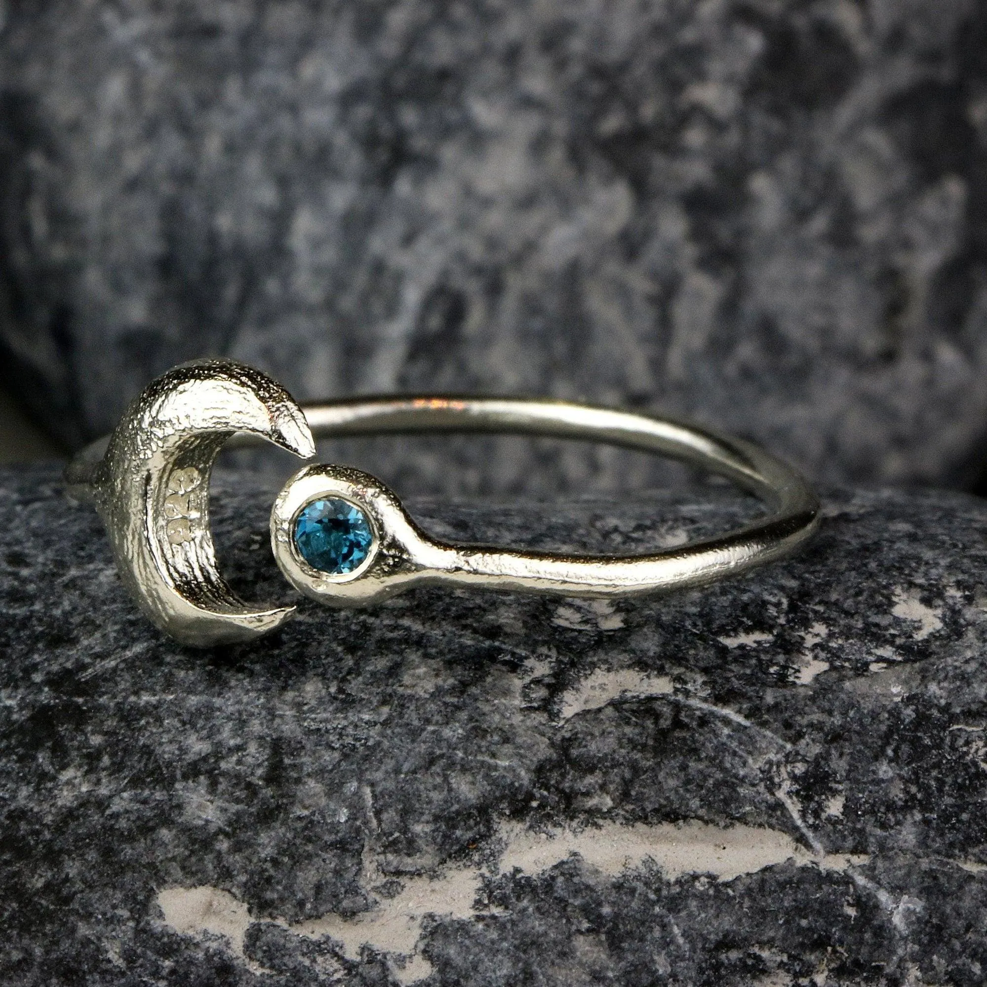Rings for Teen Girls,Stacking Rings,Moon Ring,Cute Rings,Topaz Ring,Sterling Silver Rings,Promise Rings for Her,Custom Rings for Women