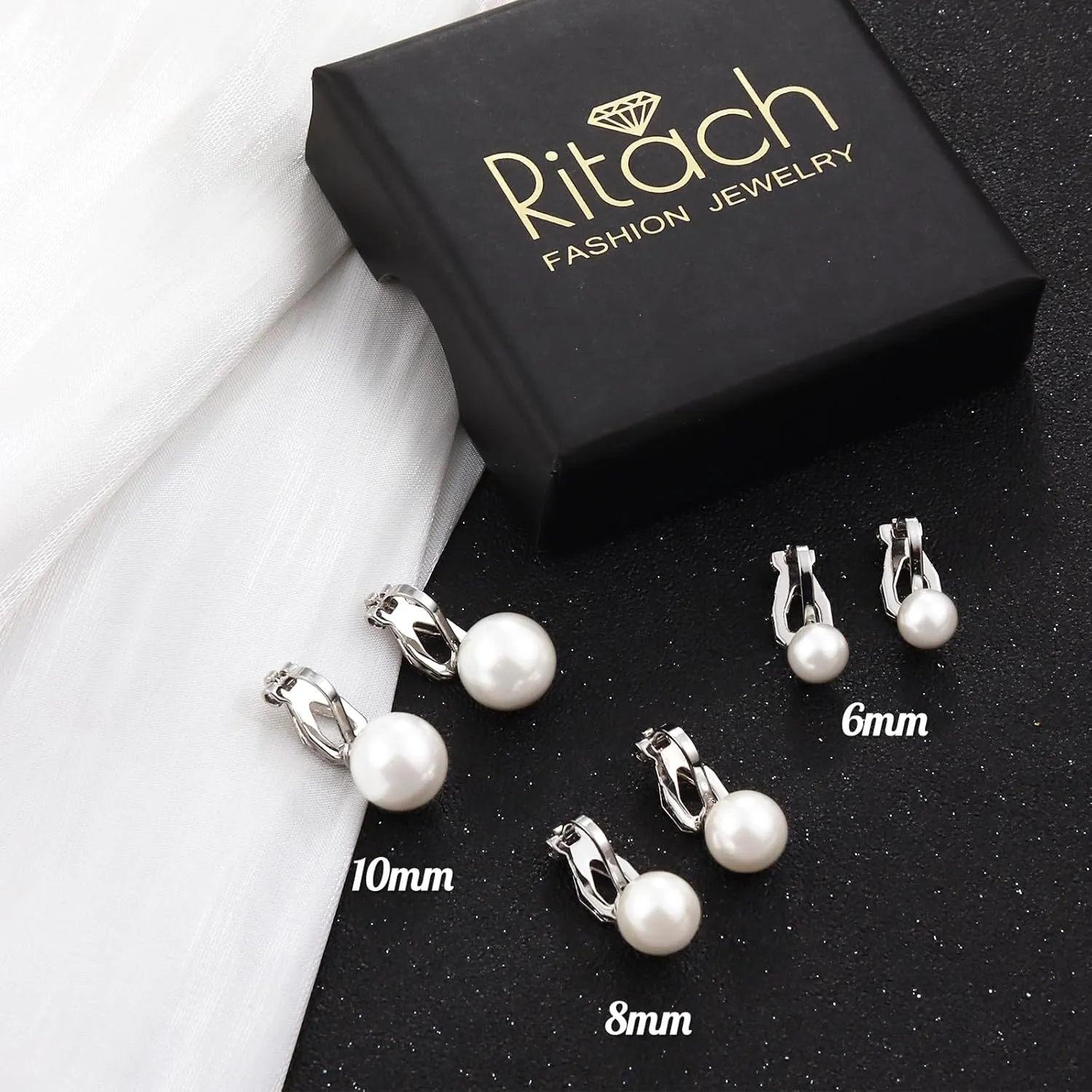 Ritach Clip on Earrings for Women 14K Gold Silver Plated Pearl Earrings Minimalist Jewelry for Women