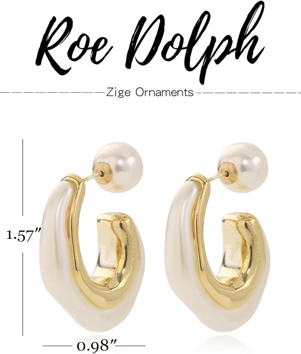 Roe Dolph Pearl Earrings for Women Pearl Drop Earrings Statement Bridal Earring Beach Earring for Women Trendy Stuff Gifts
