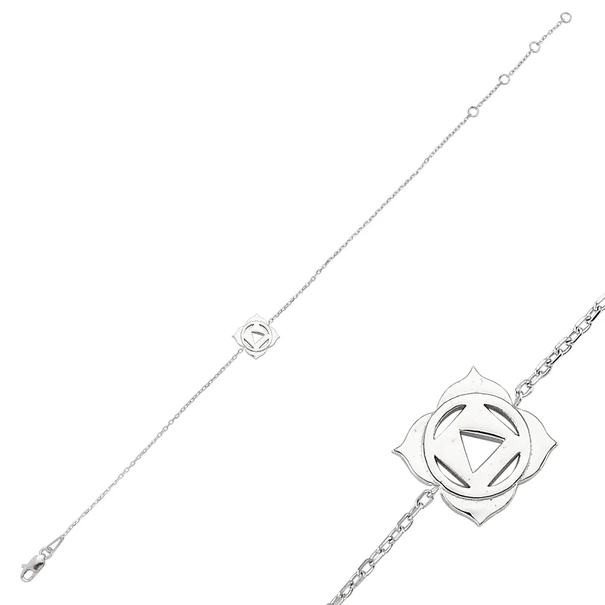 Root Chakra Silver Bracelet