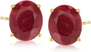 Ross-Simons 9.60 ct. t.w. Ruby Earrings in 18kt Gold Over Sterling