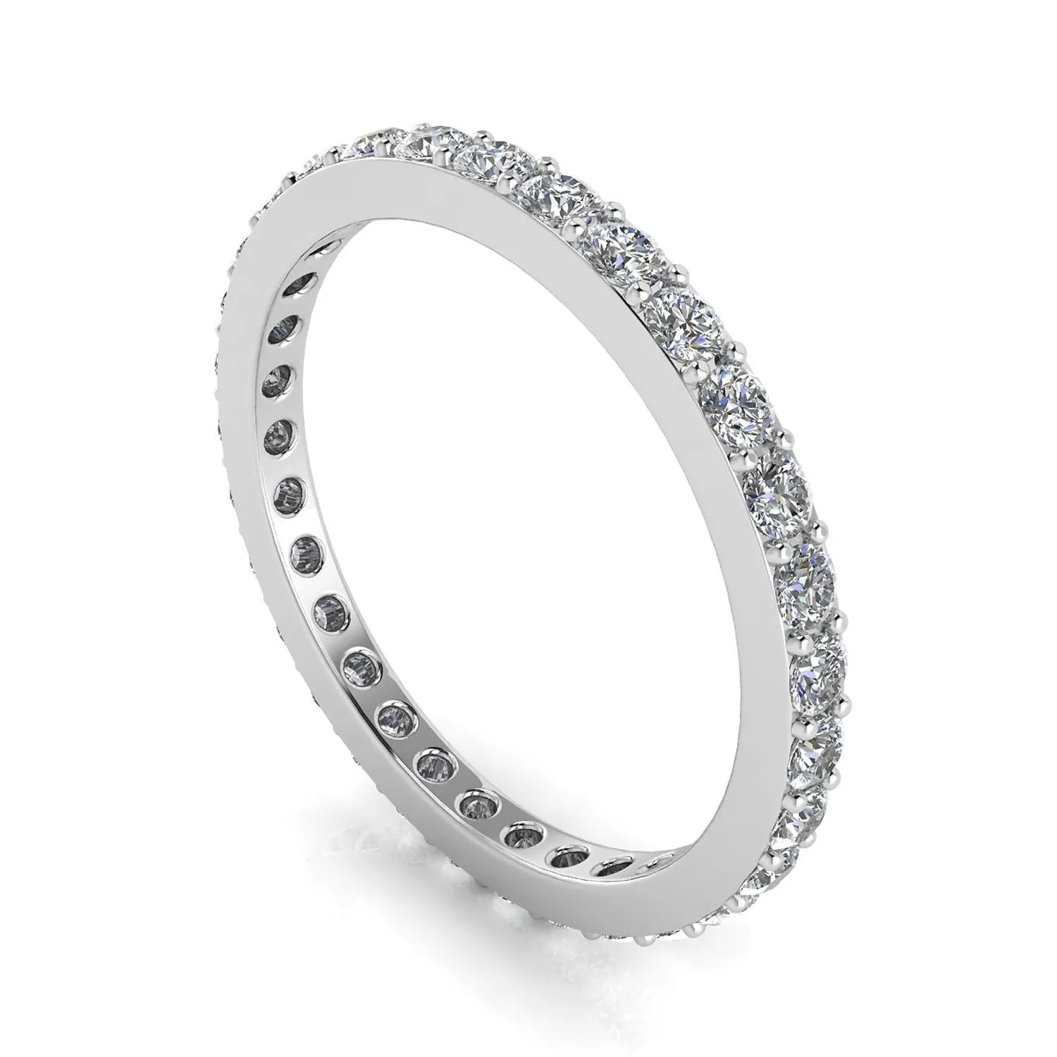 Round Brilliant Cut Diamond Pave Set Eternity Ring In Platinum  (0.43ct. Tw.) Ring Size 5