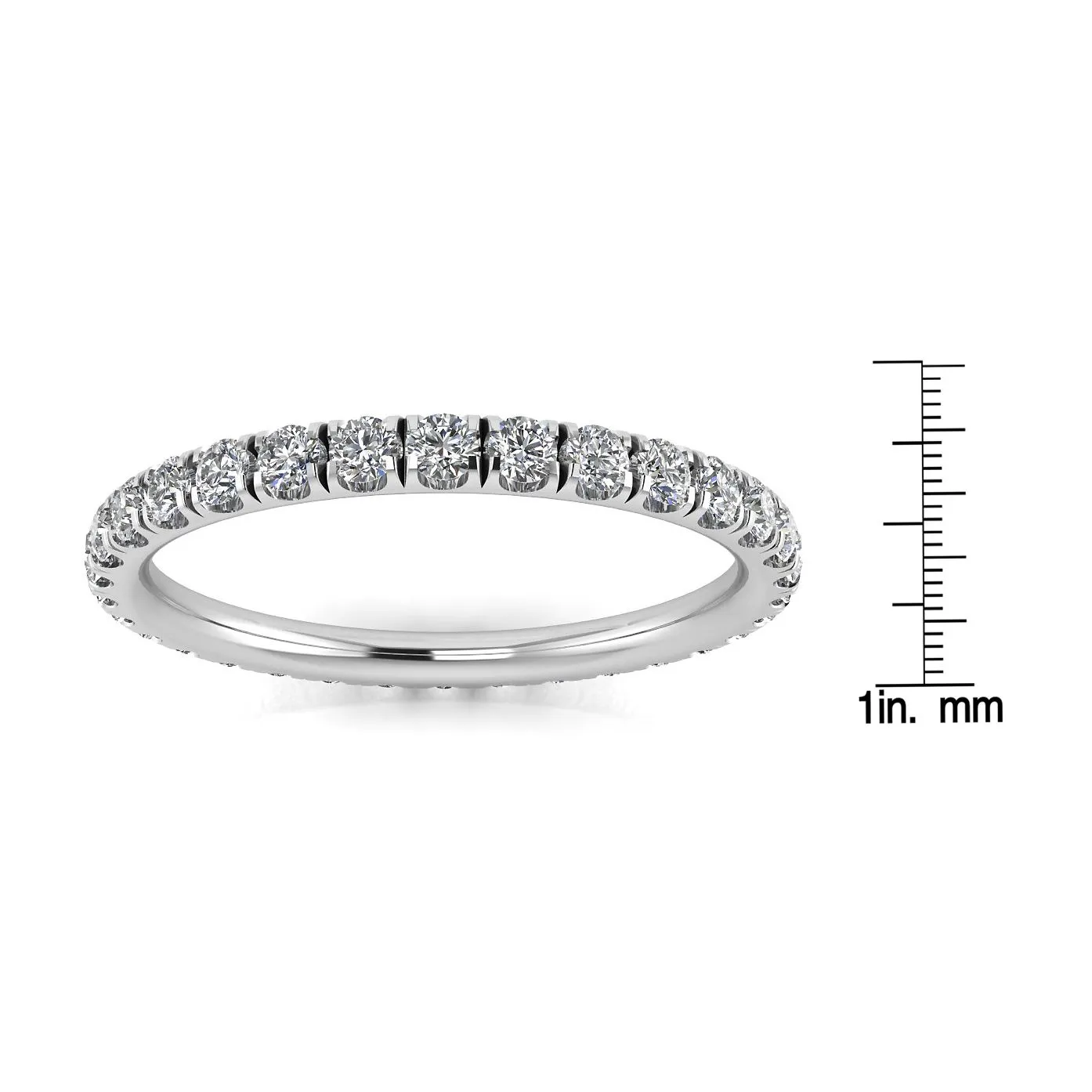 Round Brilliant Cut Diamond Split Prong Set Eternity Ring In Platinum  (1.49ct. Tw.) Ring Size 7