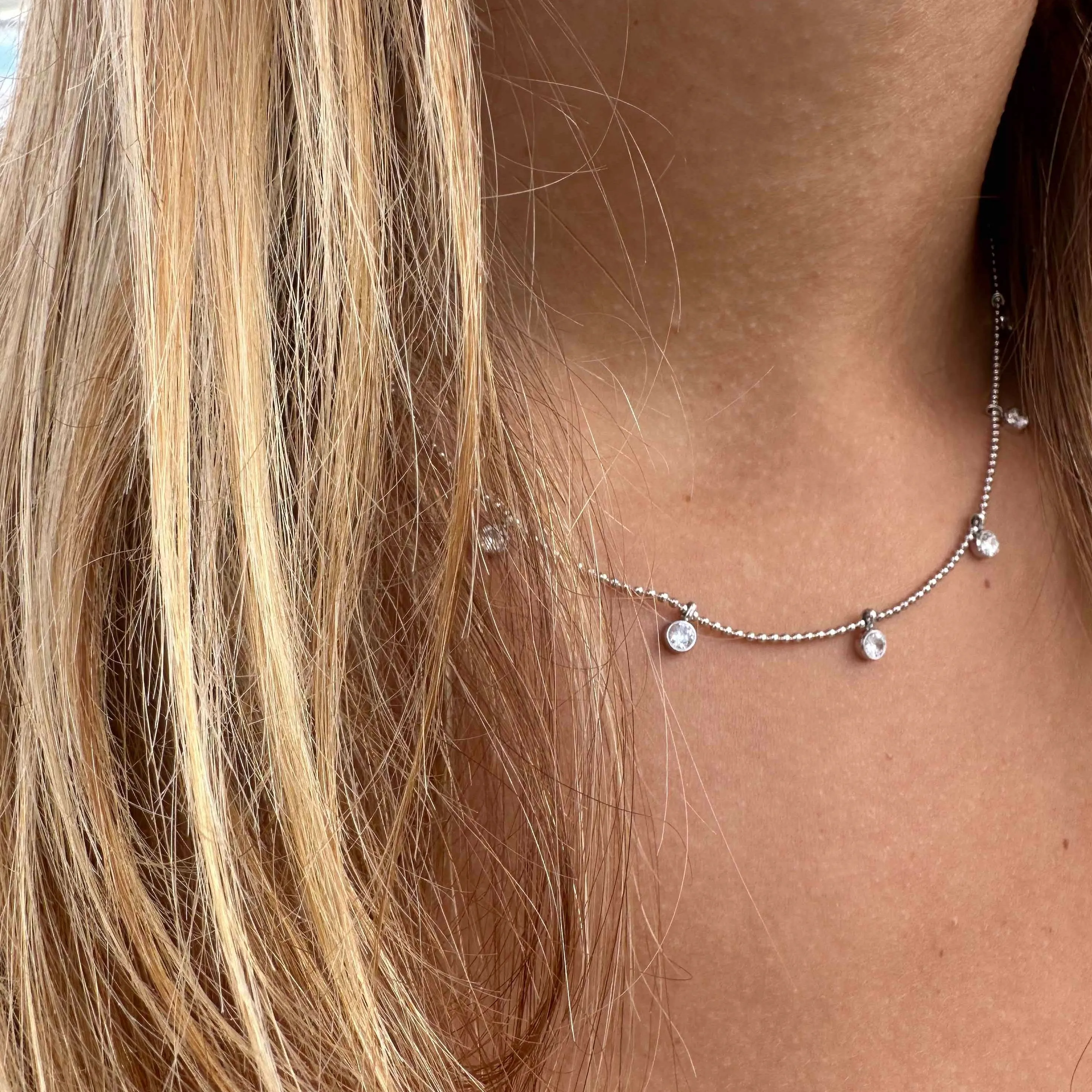 Round Crystals Sprinkles Necklace