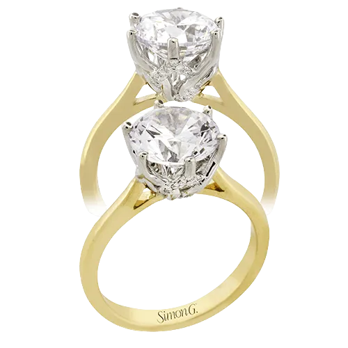 Round-Cut Engagement Ring in 18k Gold with Diamonds LR3378 WHITE 18K X 2T