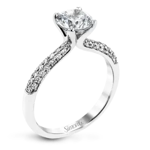 Round-Cut Engagement Ring In Platinum With Diamonds TR431-A WHITE PLAT SEMI