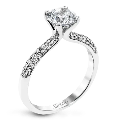 Round-Cut Engagement Ring In Platinum With Diamonds TR431-A WHITE PLAT SEMI
