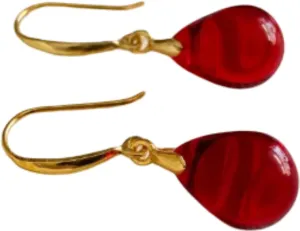 Ruby Red Teardrop Earrings Czech Glass Earrings Red Drop Dangle Earring 925 Sterling Silver Drop Earring July Birthstone Gifts for Her