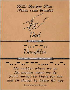 S925 Sterling Silver Morse Code Bracelets for Women, 2pcs Morse Code Bracelets Set Pinky Promise Matching Bracelets for Couples Friends Friendship Bracelets Valentine's Day Birthday Gifts for Women