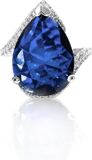 Sapphire Pear Halo Dark Blue Adjustable Rings for Women,Engagement Rings for Women,Rings for Women non Tarnish,Dainty Rings for Women,Fashion Rings for Women,Fake Diamond Ring.