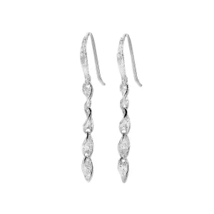 Sea Gems Silver Hammered Twist Earrings