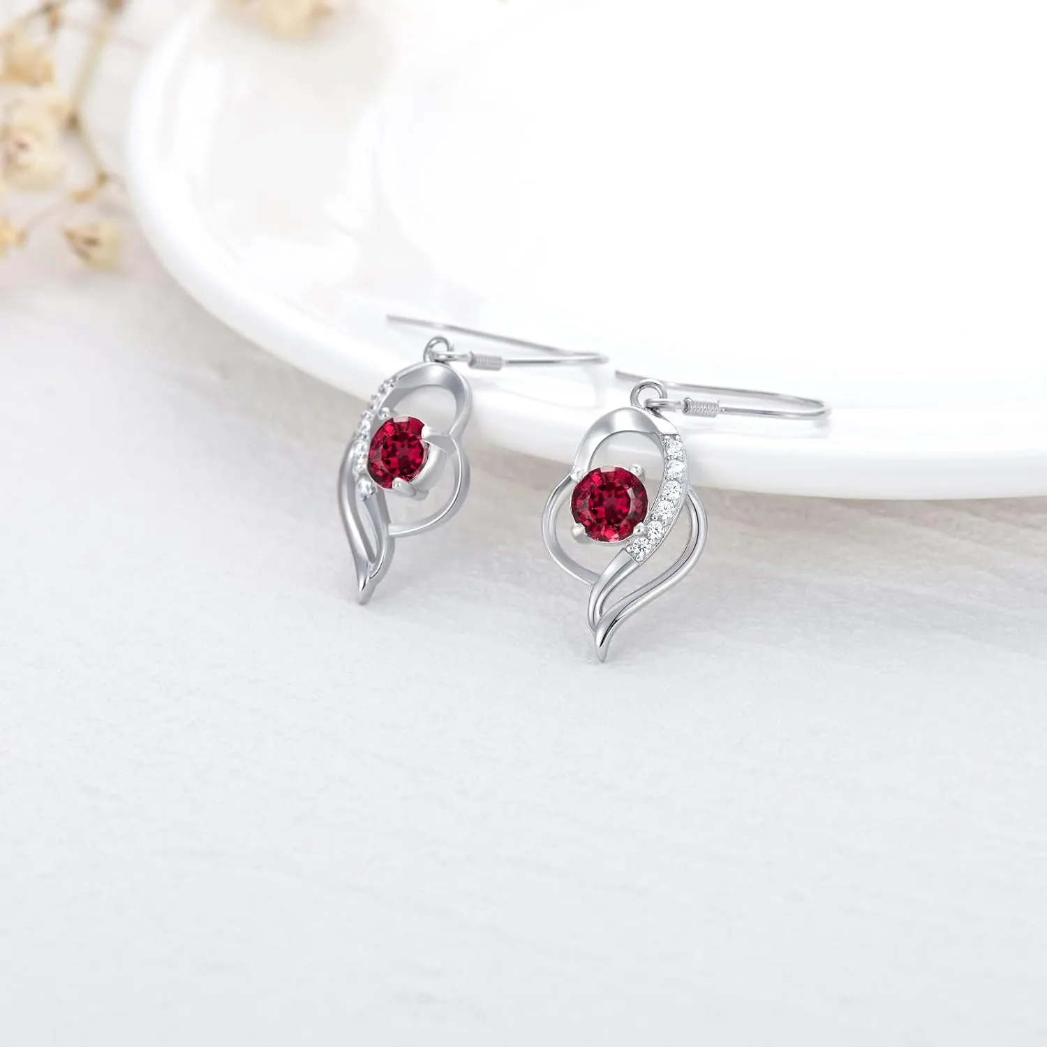 Seiyang 925 Sterling Silver Birthstone Dangle Earrings for Women Birthday Anniversary Fine Jewelry for Women Girls