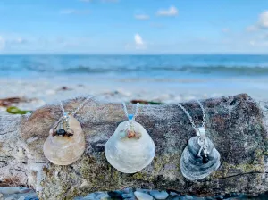 Shell and Agate Sterling Silver Necklace