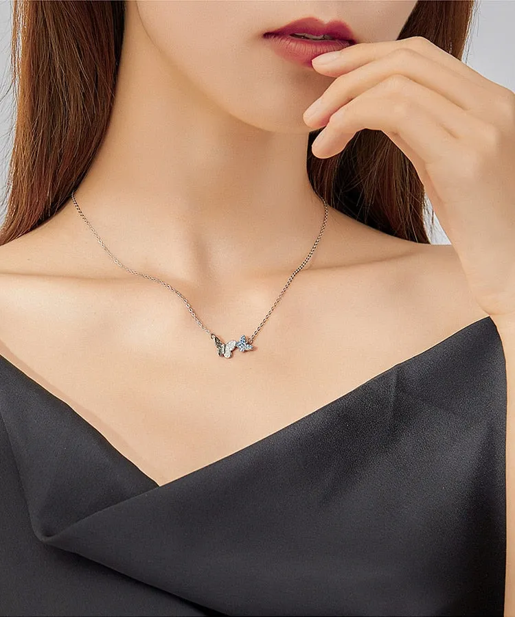 Silver Flying Butterfly