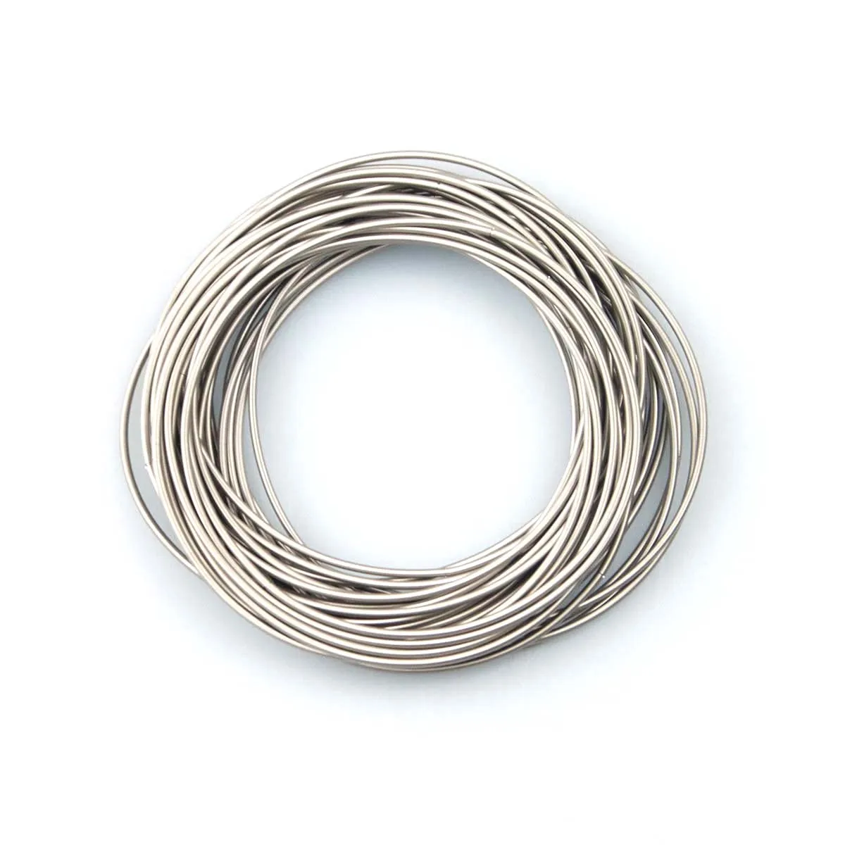 Silver Guitar String Spring Bracelets Stainless Steel Stackable Layered Set of 10 20 30 40 50 60 (Set of 20 strings)