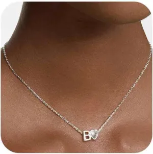 Silver Necklace for Women-Initial Necklaces Initial A-Z Pendant Necklace Trendy Simple Necklace Cute Charm Chain Necklace Personalized Custom Necklaces Jewelry Gift for Women