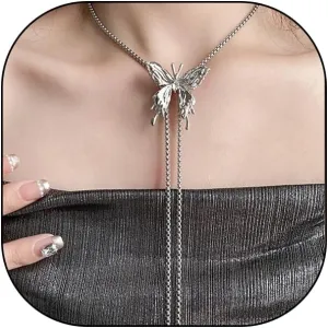 Silver Pearl Butterfly Choker Necklaces, Adjustable Layered Cross Star Tassel Necklaces, Dainty Statement Jewelry Gifts for Women Teen Girls