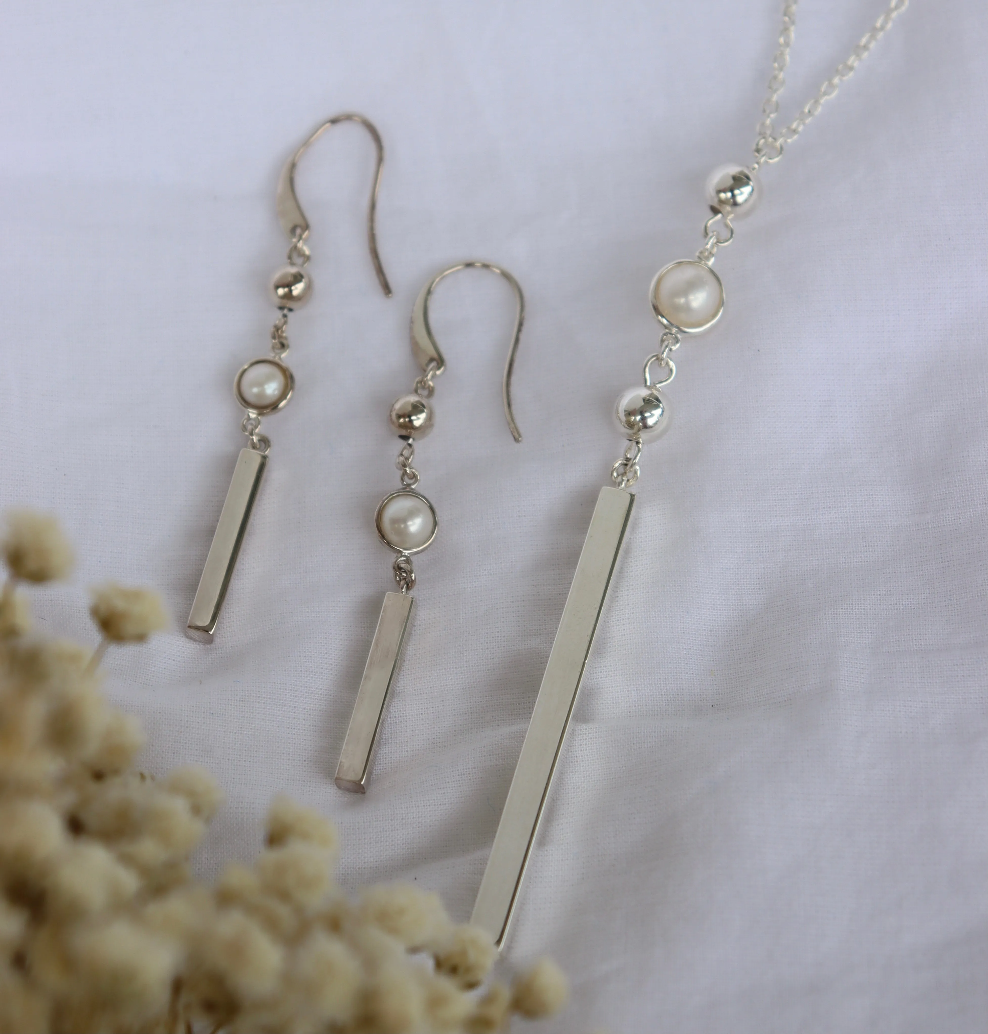 Silver Perle Clara Earrings