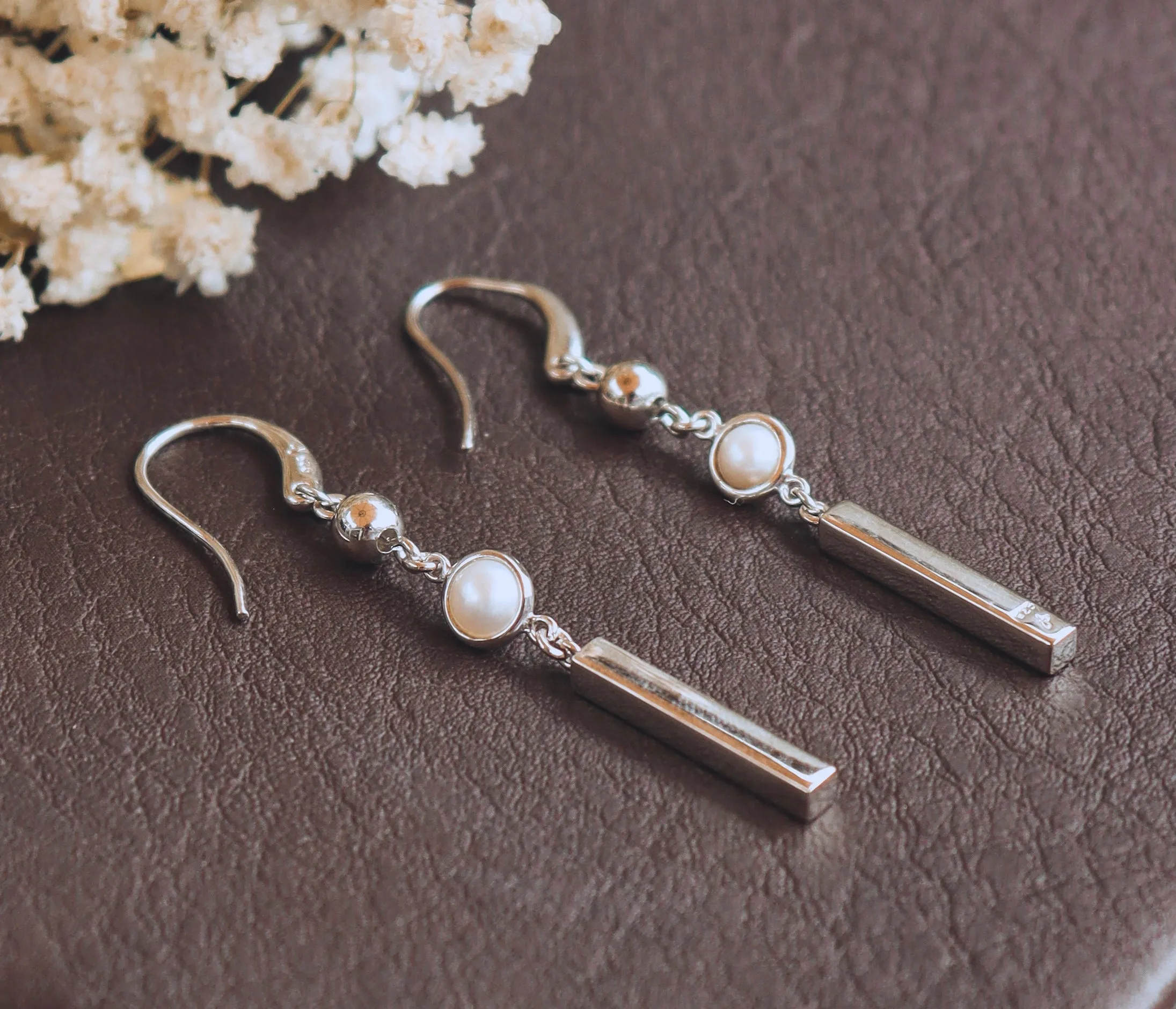 Silver Perle Clara Earrings